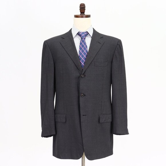 Ermenegildo Zegna Couture 44L Gray Solid 3B Sport Coat Blazer Jacket O966